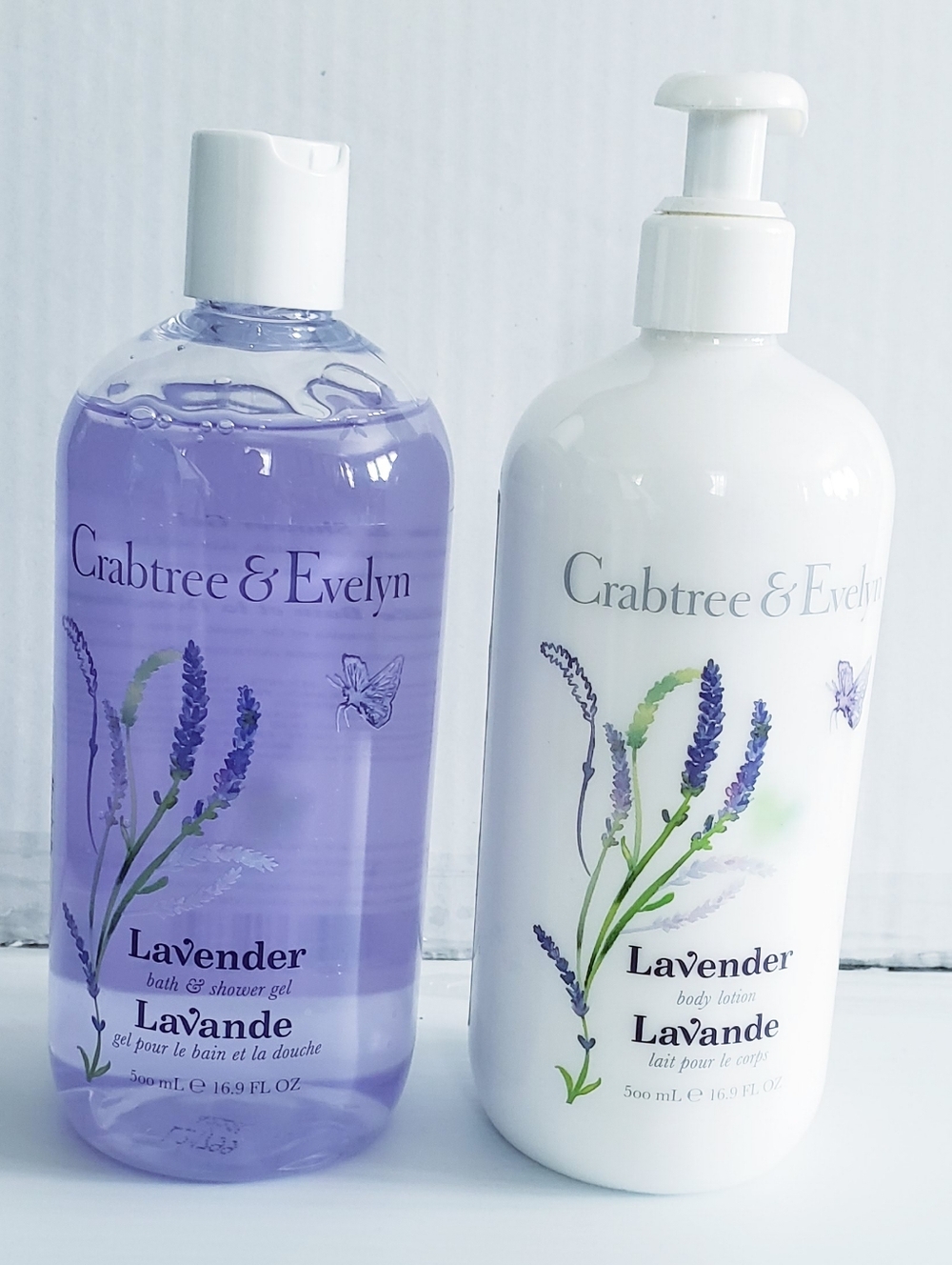 Crabtree & Evelyn Lavender Body Lotion & Bath/Shower Gel 16.9 Fl Oz (Set)NEW